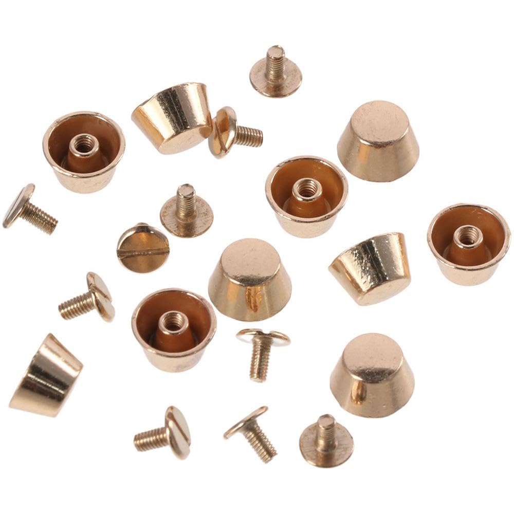 hobbyhub 10 Sets Purse Handbag Feet Screw Back Rivets, 12mm Metal Screw-Back Spike for DIY