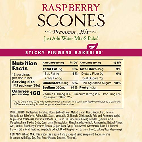 English Scone Mix With Raspberry By Sticky Fingers Bakeries – Easy To Make English Scones Fresh Baked, Makes 12 Scones (1Pk) #TOP3
