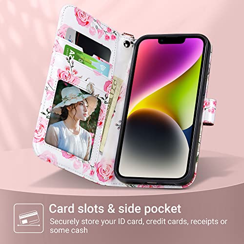 Ulak Compatible With Iphone 14 Wallet Case For Women, Premium Pu Leather Flip Cover With Card Holder And Kickstand Feature Protective Phone Case Designed For Iphone 14 2022 6.1 Inch, Rose Gold #TOP1