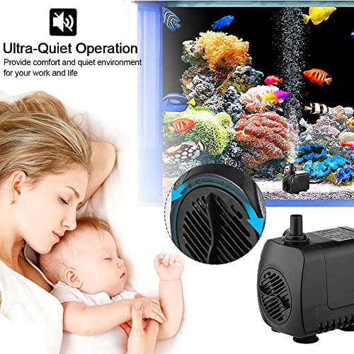 Yyhh 15W 700L/H Submersible Water Pump With 12Pcs Colorful Led Light S For Fountain Pool Garden Pond Fish Tank Aquarium Water, Yellow,Blue,Green,Red #TOP3