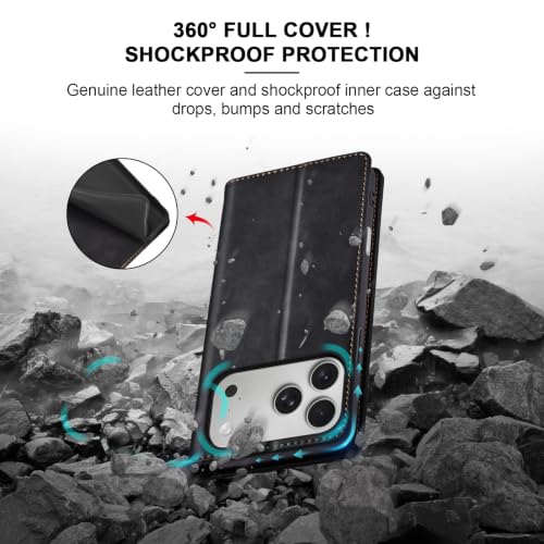 Image of Jasonyu Flip Wallet Case for iPhone 18 Pro /17 Pro,Black