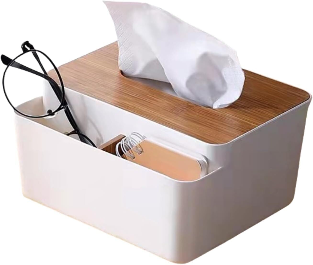 Boîte à mouchoirs avec rangement pour éliminer le désordre sur le comptoir de la salle de bain