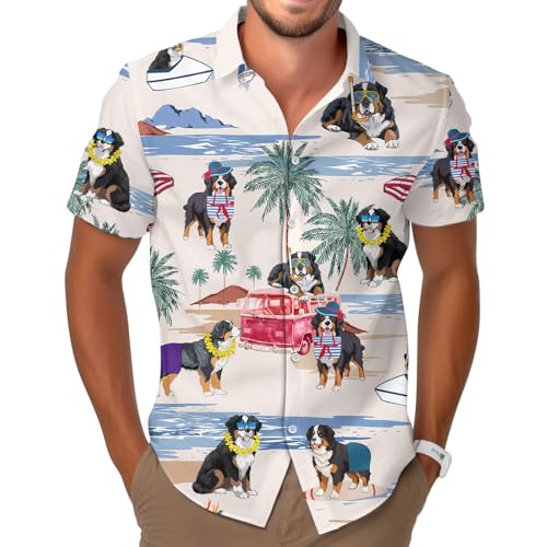 Farm Animal Button Shirt for Men, Animal Men's Hawaiian Shirt, Summer Unisex Shirt, Birthday Gifts for Men
