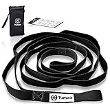 Tumaz Stretch Strap - 10 bucles y Banda no elástica - La Correa elástica para Ejercicios en casa PT (Fisioterapia),Suave - Viene con Bolsa de Viaje]