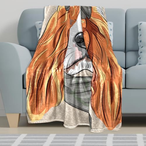 Couverture polaire drôle de chien pour canapé et lit - Plaid doux salon et bureau 150x100cm - 6