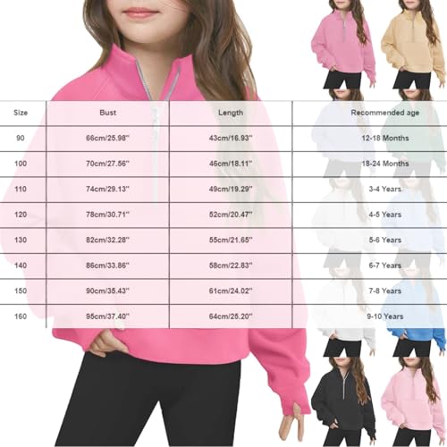 Sweatshirts for Girls Cute Fashion Back to School Trendy Youth Preppy Fall Pullover Half Zip up Long Sleeve Hoodies3