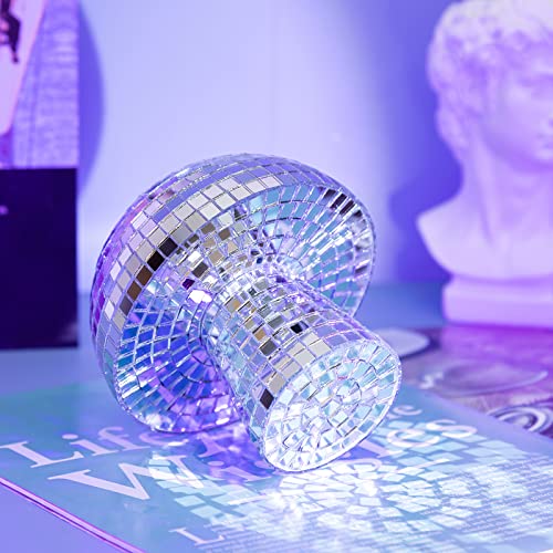 Mushroom Disco Ball, 4.8 Inch Silver Mirror Disco Balls, Creative Reflective Disco Ball Lights For Home Table, Bar Party, Stage Props Art Decorations Supplies #TOP1