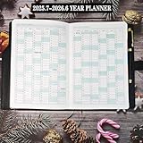 Academic Diary 2025-2026 A5 Page a Day from Jul 2025 to Jun 2026, Full Year Daily Planner with Colorful Monthly Tabs, Pen Loop & Fine Inner Pocket and Colorful Side Panels, 6.7" × 8.5"（Black) - Image 6