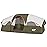 CAMPROS CP Tent 8 Person Camping Tents, Weather Resistant Family Tent, 5 Large Mesh Windows, Double Layer, Divided Curtain for Separated Room, Portable with Carry Bag - Olive