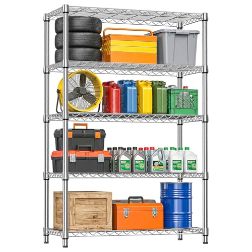 IZEUK 5-Tier Chrome Wire Rack
