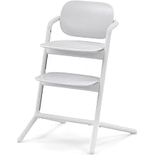 Cybex LEMO Toddler High Chair Modern Design Easy One Hand Depth and Height Adjustment Anti-Top Wheel Easy Assembly Converts to Adult Chair - All White