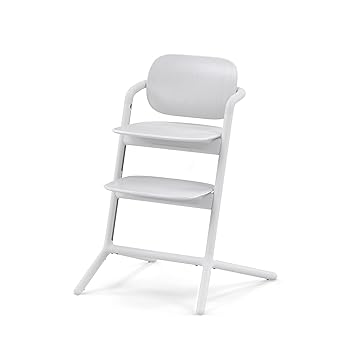 Cybex LEMO Toddler High Chair with Modern Design, Easy One Hand Depth and Height Adjustment, Anti-Top Wheels, and Easy Assembly, Convertible to Adult Chair All White
