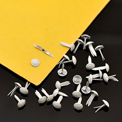 Sg 500Pcs White Round Metal Brads For Scrapbooking Brads Rivets Scrapbook Embellishment 9X5Mm #TOP3