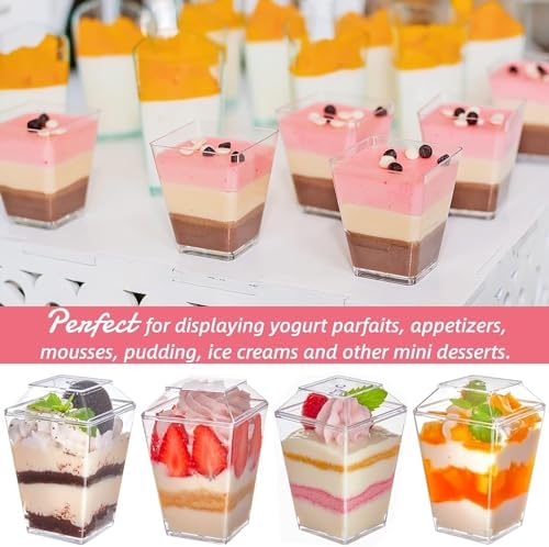30 stuks plastic dessertglazen, 160 ml, dessertglazen met deksel 30 stuks plastic dessertglazen, 160 ml, dessertglazen met deksel