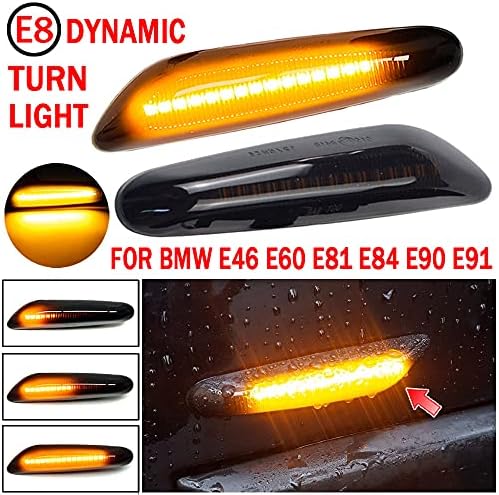 Hacreyatu Dynamiczne kierunkowskazy boczne dymu do B-MW 1 3 5 Series E60 E61 E81 E82 E88 E46 E90 E91 E92 E93 X3 E83 X1 E84