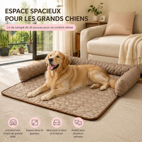 Tapis rafraîchissant chien canapé coussin chat marron 36x36