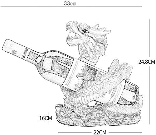 Soporte para botellas de vino de resina con dragón dorado miniatura 2