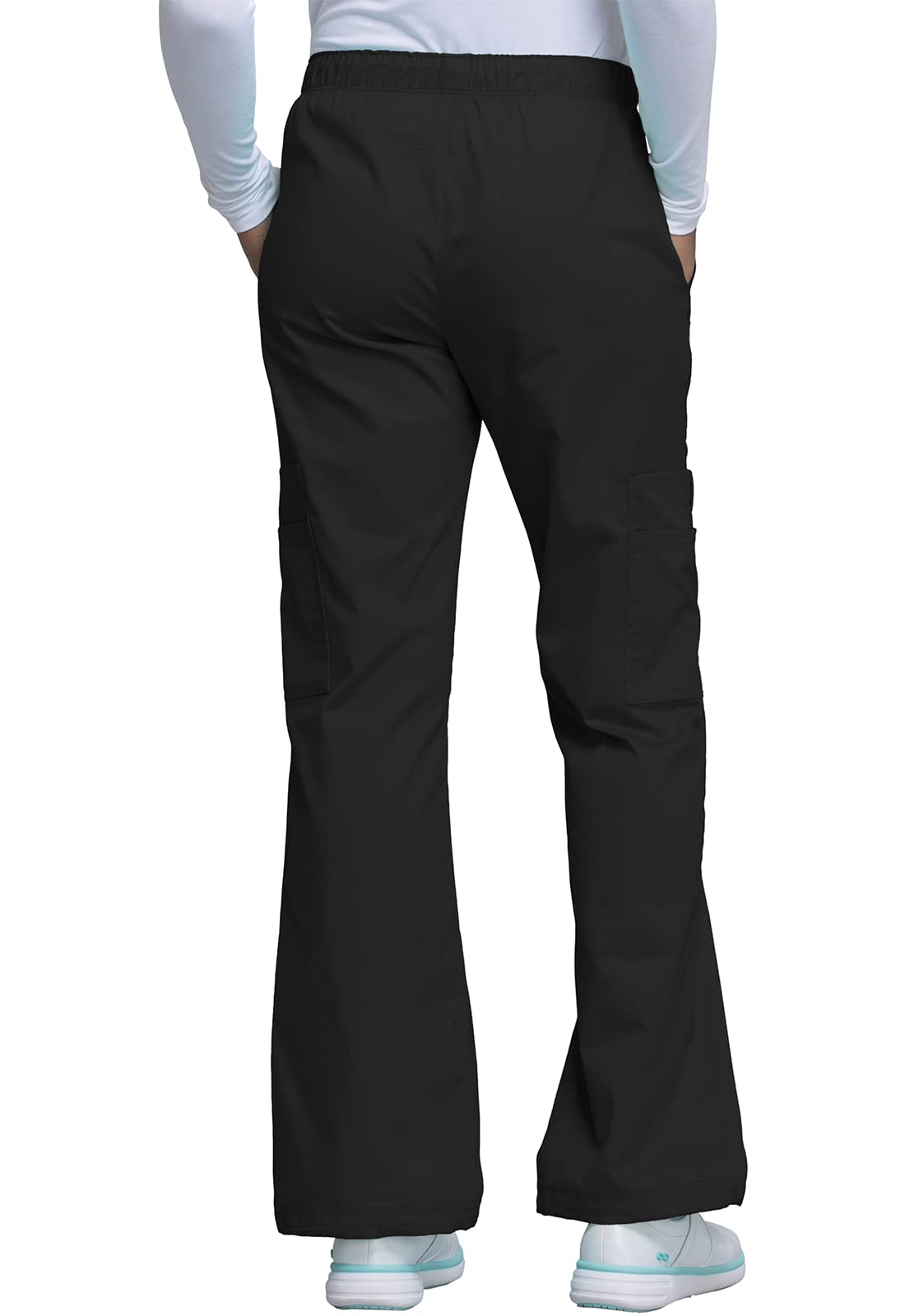 Cherokee Conjunto de uniforme médico para mujer con nuestro moderno ajuste clásico con cuello en V 4727 y pantalón cargo de tiro medio 4005