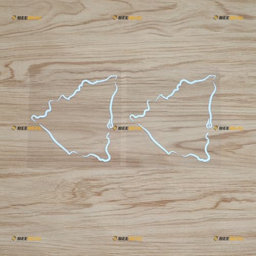 Nicaragua - Calcomanía de vinilo con silueta de mapa de Nicaragua, paquete de 2 unidades, color blanco de 4 pulgadas, para coche, barco, laptop, taza, sin fondo, troquelado