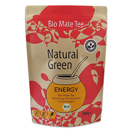 Delicatino BIO Mate Tee "Energy" - 500 g aus Brasilien - Mischung mit Guaraná - Ohne Stängel und Pulver Cover
