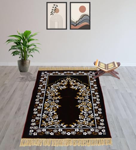 Image of Janamaz Prayer Mat - Turkey Soft Velvet Namaz Mat | Premium Aasan for Daily Salah, Janimaz Namaz, Comfortable & Durable Prayer Mat | 44x27 Inch, (05)