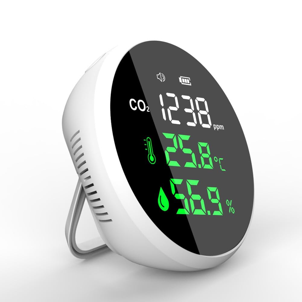 Detector de Dióxido de Portátil, Probador de Calidad del Aire, Medidor de CO2, Termómetro e Higrómetro