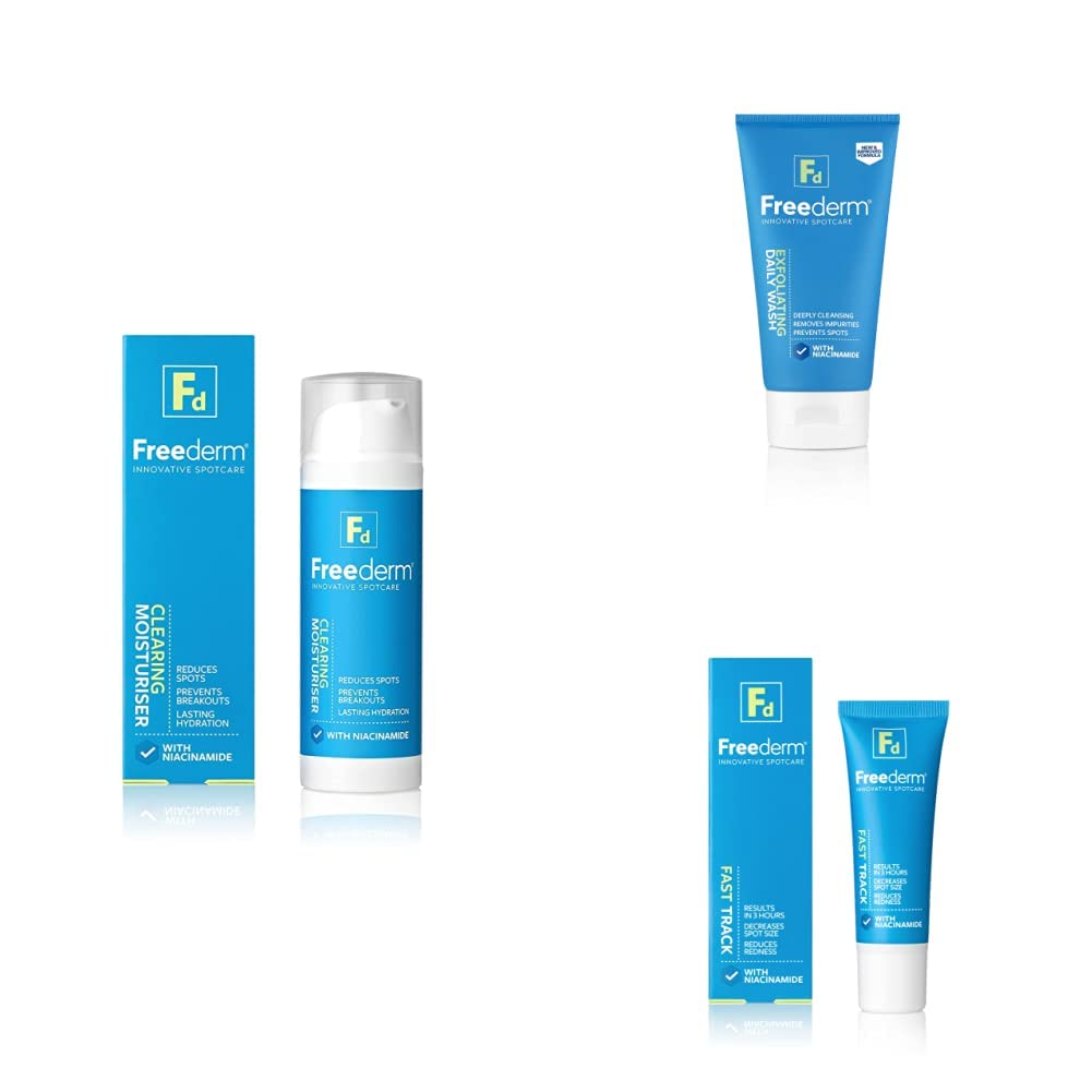 FREEDERMClearing Moisturiser with Freederm Exfoliating Wash & Freederm Fast Track