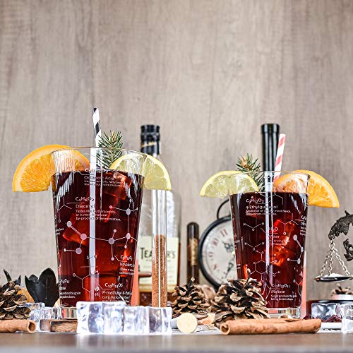 Greenline Goods Beer Glasses - 16 Oz Pint Glass (Set Of 2) – Science Of Beer Glassware - Etched With Beer & Hops Chemistry Molecules #TOP6