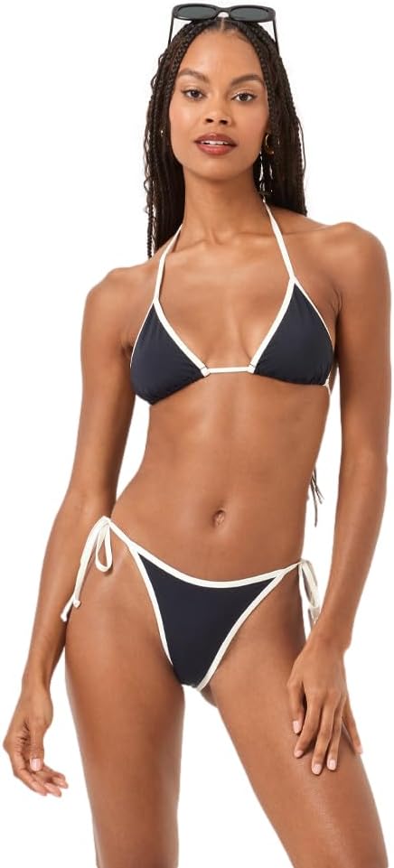 L*Space Levy Bikini Bottom for Women, Bitsy Coverage, Low Rise Bottom, Adjustable Side Tie, Featuring Color Block Fabric