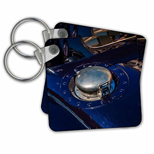 Porte-clés 3dRose vintage voiture de sport bleu nuit 6 cm de haute finition