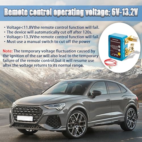 Image of Remote Battery Disconnect Switch 12v, Kill Switch for Car Truck, Anti-Theft | Upgrade Smart Voltage, Remote Battery Cut Off Switch, 240A, Car Kill Switch, Prevent Drain (Side Installation)