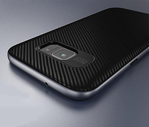 Galaxy S7 Edge Case - Black [Hybird] Hard Back Plastic PC with Tpu Bumper Crystal [2017]