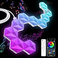 10 Pack Hexagon LED Gaming Wandleuchte, 9.2cm Hexagon Led Panel, RGB Smart LED Sechseck, Gaming Wand Licht Musik Sync, Wandbeleuchtung für Gamer Room