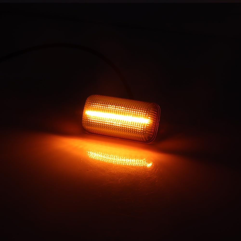 GTINTHEBOX for 2015-2022 Chevy Silverado GMC Sierra 2500HD 3500HD Dually Bed Fender Bumper Side Marker Lights,Front Amber Lens Amber LED & Rear Red Lens Red LED