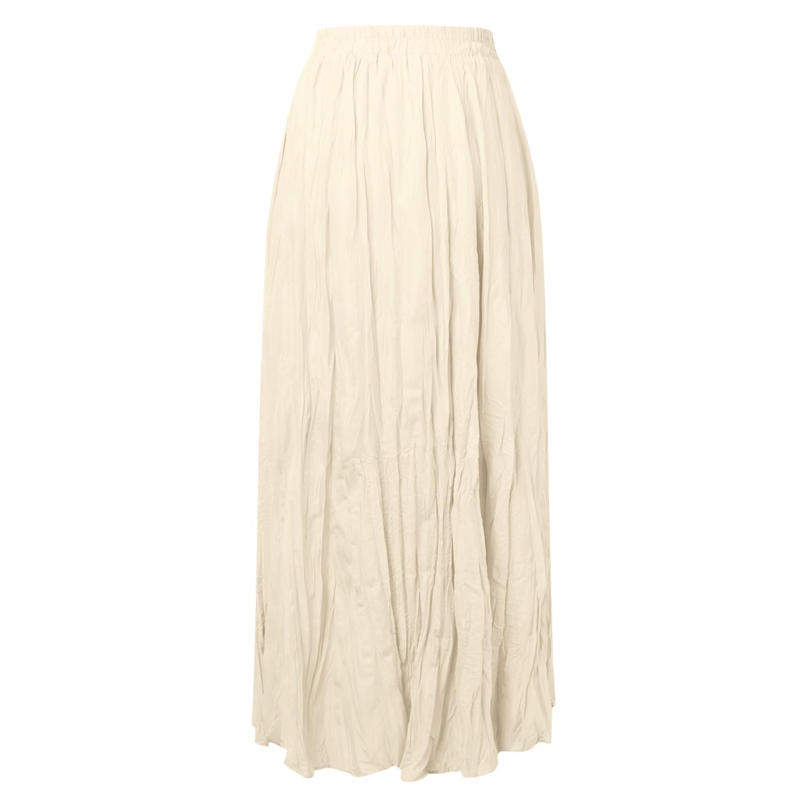 Abito da Donna Casual Vita Alta Pieghe, Stile Sporco, Gonna Lunga Ampia Spiaggia