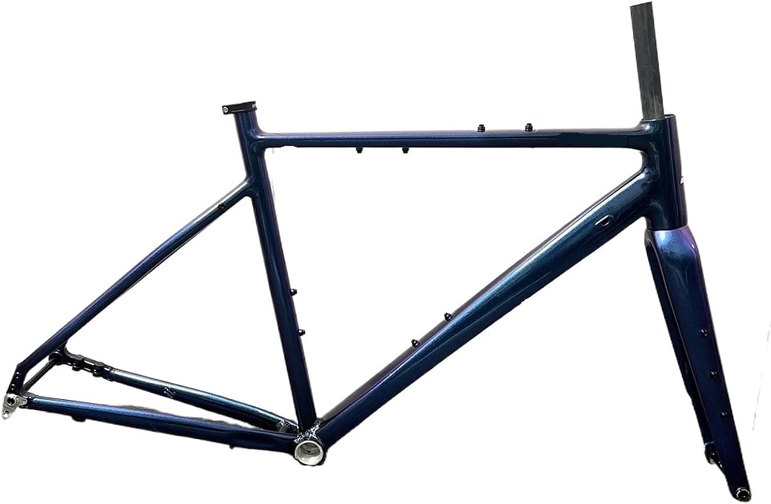 Compatible for Carbon Fiber Gravel Bike Frame Set, 43/47/52cm Custom Color Frame with Thru Axle Fork(Blue 1,47cm(162-175cm))