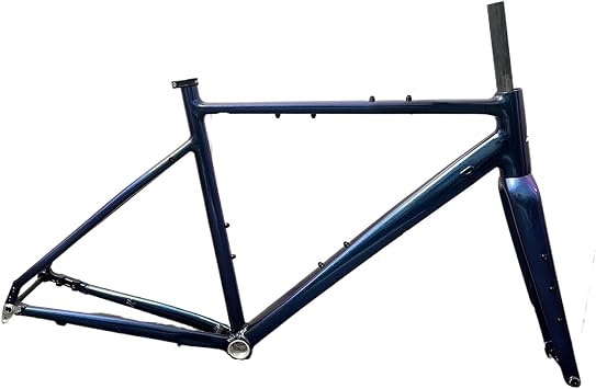 Compatible for Carbon Fiber Gravel Bike Frame Set, 43/47/52cm Custom Color Frame with Thru Axle ForkBlue 1,47cm162-175cm