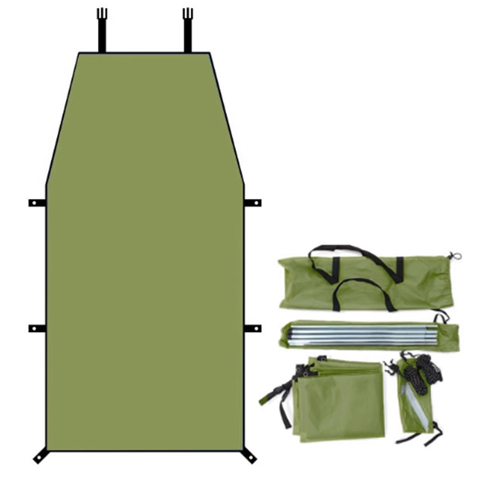 Markiza kempingowa, markizy zewnętrzne tylne i boczne do pojazdów, sedan, furgonetki, minivan, samochód kempingowy, bez wymaganej galerii dachowej (zielony, L)