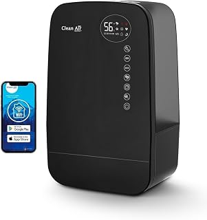 Clean Air Optima – Humidificador de aire ultrasónico + ionizador CA-607B – Adecuado para habitaciones pequeñas y grandes de hasta 65 m²/160 m³ – Capacidad máxima de humidificación. 480 ml/h