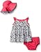Gerber Baby Three-Piece Sundress, Diaper Cover and Hat Set, Zebra, 12 Months