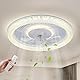 JDONG Deckenventilator mit Beleuchtung und Fernbedienung 54W LED Kristall Deckenleuchte Leise Ventilator mit Timer für Wohnzimmer Esszimmer Schlafzimmer Lampenschirm mit Kristalleffekt
