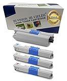 HI-VISION® 4 Pack Compatible Okidata C330 (44469801,44469703,44469701,44469702 /Type C17) Black/Color Combo Set for Oki C330dn,C331dn,C530dn,C531dn,MC361,MC362W,MC561,MC562w,MC890,MC950,MC950 MFP