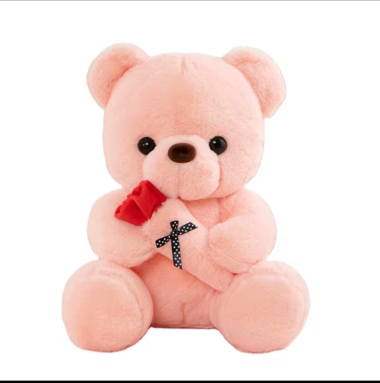Soft Teddy Bear with Rose – Plush Stuffed Animal Gift for Valentine’s Day, Birthday, Anniversary, Kids & Couples – Ultra Soft Cute Bear Toy (25cm / 35cm / 45cm) (Pink, 35cm)
