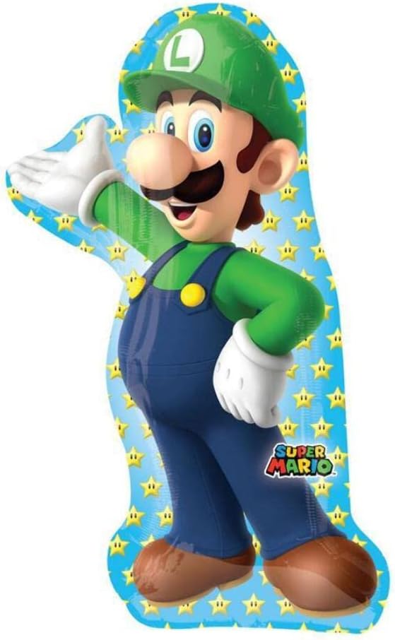 Anagram 38" Luigi Foil Balloon, Multicolor : Home & Kitchen