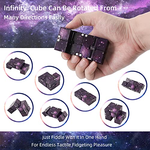 Galaxy Infinity Cube Square Fidget Toys Blocks,Funny Hilarious And Novelty Sensory Mini Infinity Cube Desk Toys (Purple Galaxy) #TOP1