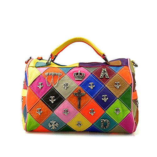 Mosaïques x-cuir sacs à main rigides pour en finir avec les documents froissés style punk