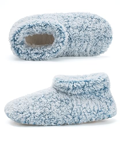 Image of Cozylook Fuzzy Slippers for Women Indoor, Warm Bedroom Slip On Shoes, Winter Fluffy House Socks with Grippers, Cozy Christmas Gifts Unique