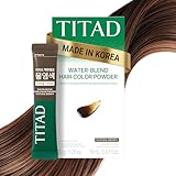 Natural Brown Hair Color - TITAD Non-Toxic Korean Salon-Quality Hair Dye, 100% Gray Coverage, Water-Mix Hair Color Powder, PPD-Free, Ammonia-Free, Radiant Finish,Silky Smooth Hair Care, 3 Packets