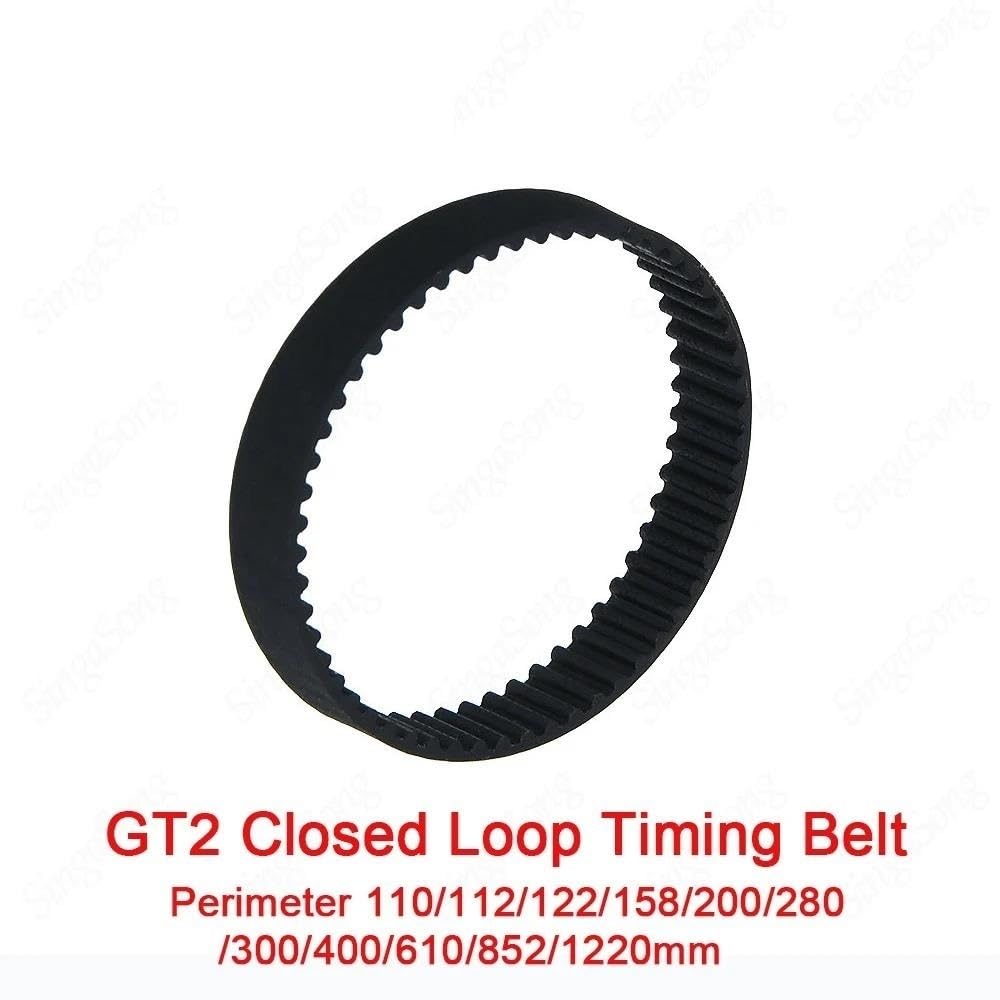 Correa Distribución Bucle Cerrado GT2 para Impresora 3D, Goma 2GT 6mm110 112 122 158 200 280 300 400 610 852 1220mm, Correas Síncronas Transmisión Correa(5pcs,Perimeter400)