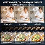 10" Overhead Phone Mount with Ring Light, 360° Circle Light - CRI >95 & Adjustable 70" Height, Selfie Ring Light Tripod for Photography, Live Streaming, Camera, Cooking and Content Creation